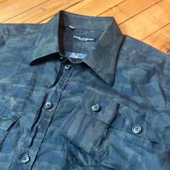 Dolce & Gabbana Other - Dolce & Gabbana Camo Button Casual Dress Shirt 17.5/44